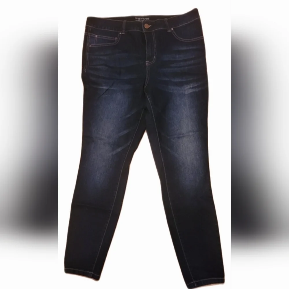Maurices Womens Jeans Sz 18W Skinny High Rise Dark Blue Jeans